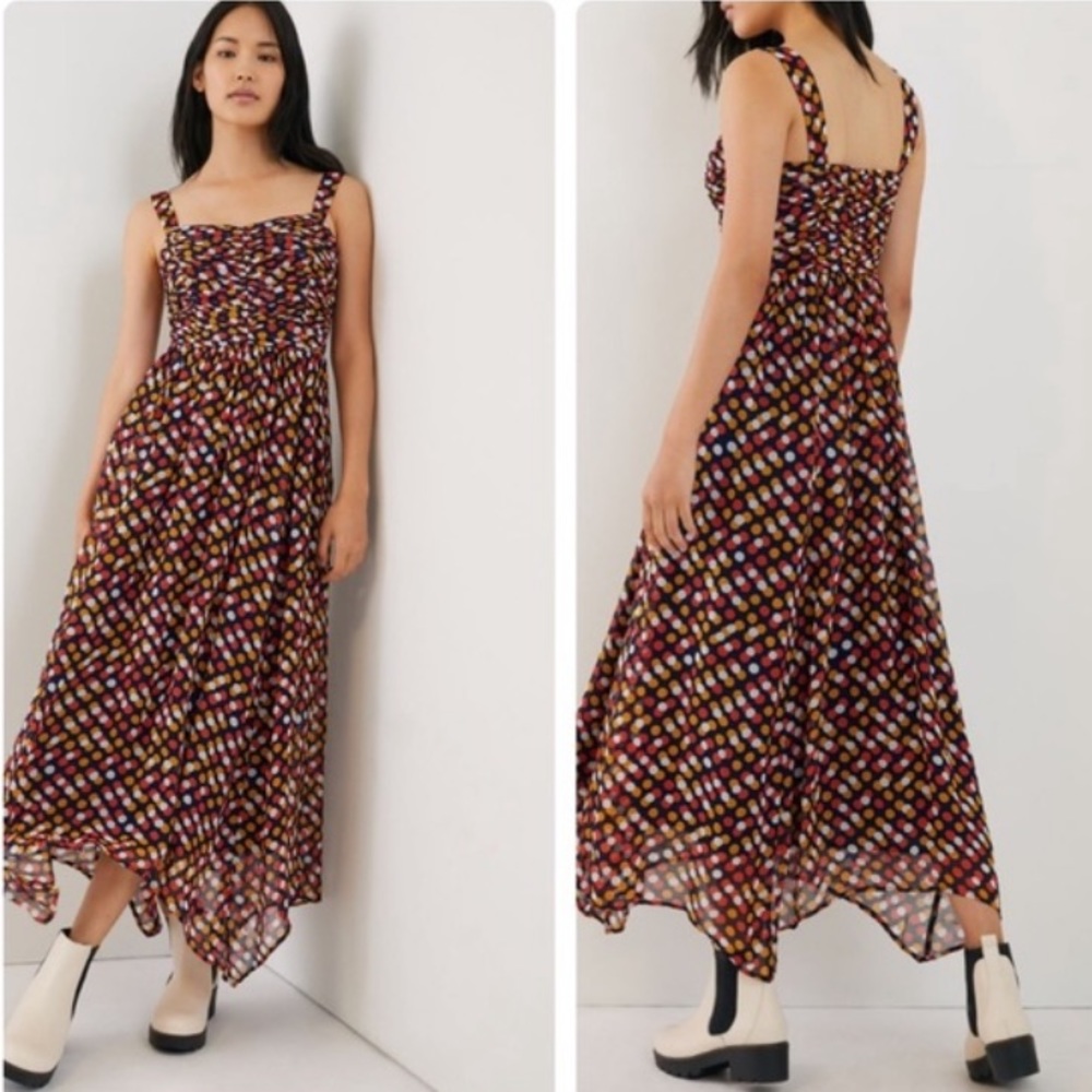 Anthropologie Maeve frannie sweetheart maxi dress